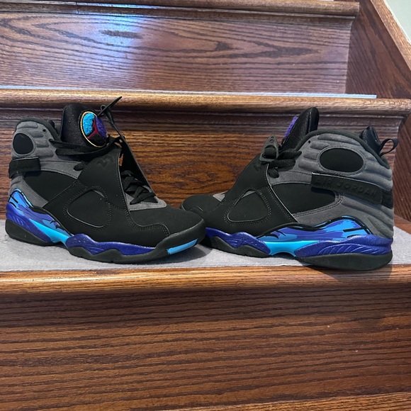 Black and Blue Sneakers with Logo - Picture 3 of 6